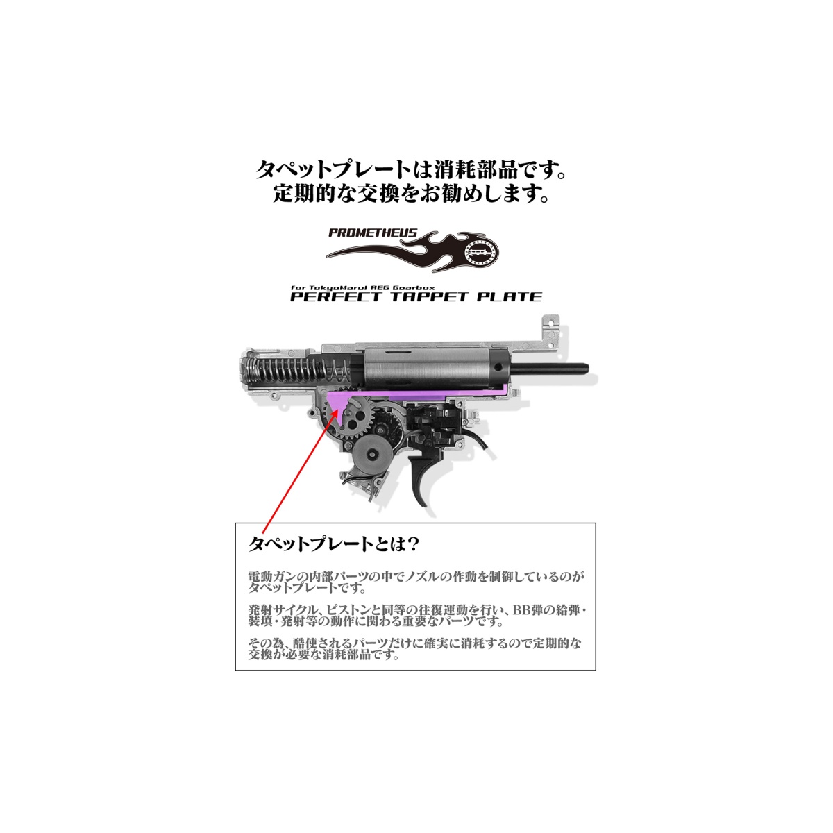 Laylax Perfect Tappet Plate for Tokyo Marui Spec Ver. 2 Gearbox